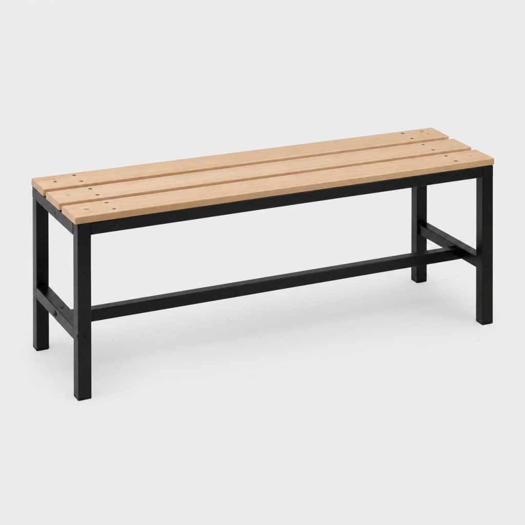 Banc de vestiaire en bois et métal, 100 cm