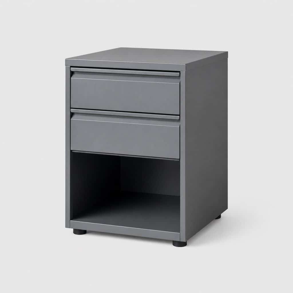Caisson de bureau métallique compact à deux tiroirs