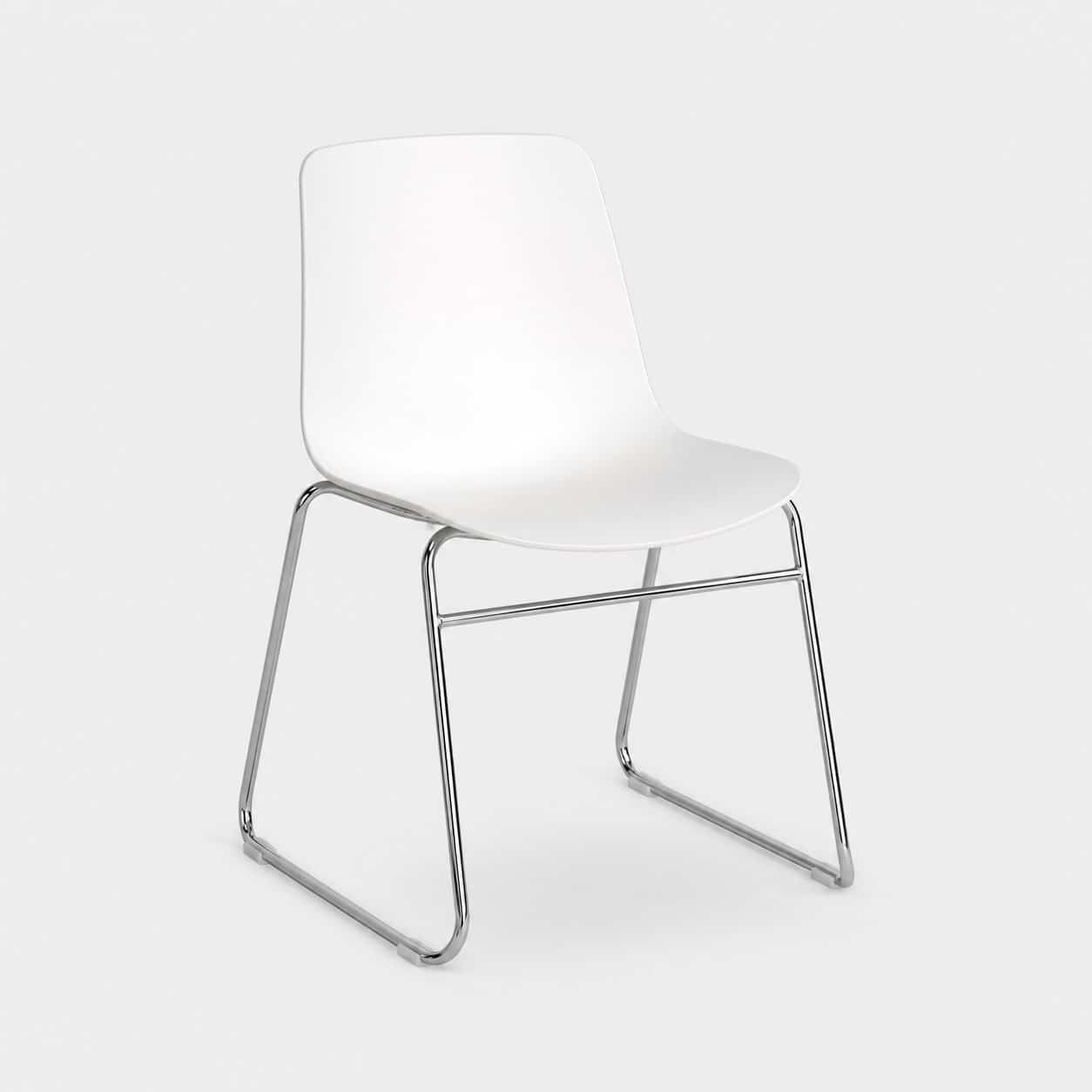 Chaise de réunion coque piètement luge
