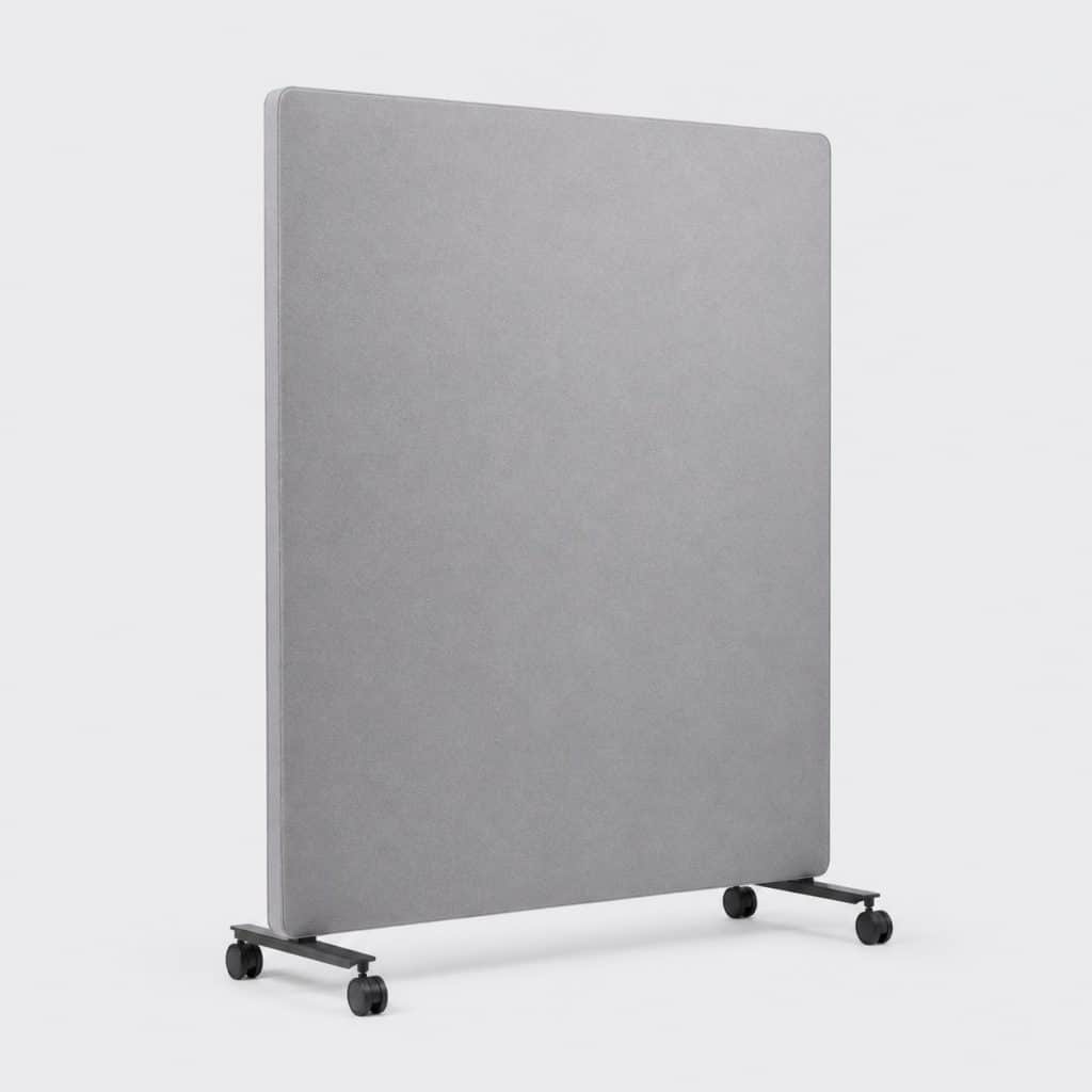 Cloison acoustique amovible sur roulettes, grise