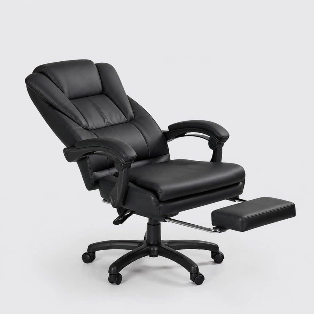 Fauteuil de bureau avec repose-pieds déplié