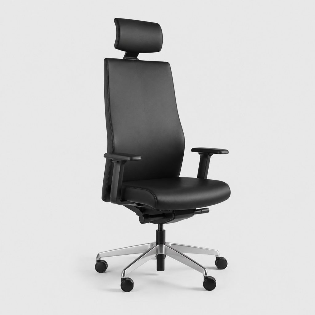 Fauteuil de direction avec appui-tête réglable, noir