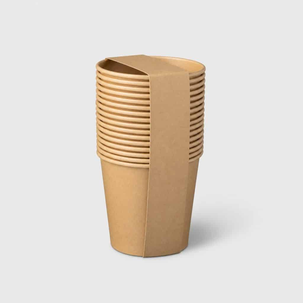 Gobelets carton biodégradables 21 cl, manchon de 50