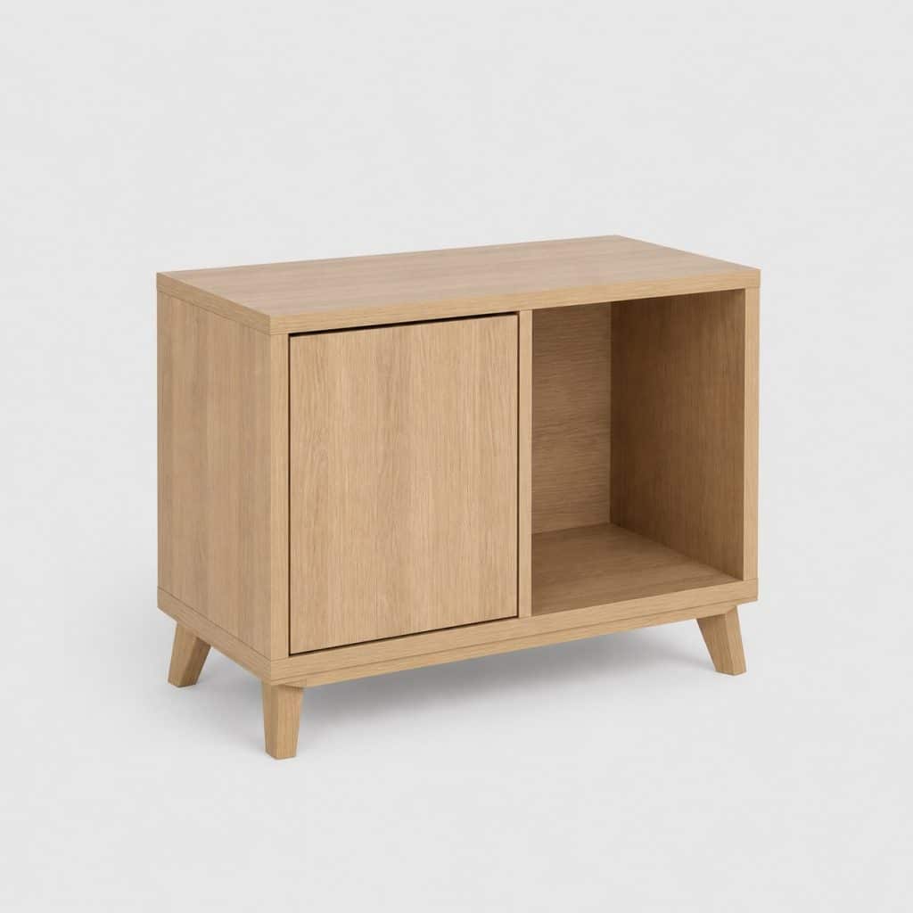 Meuble de rangement d'appoint pour bureau, bois clair