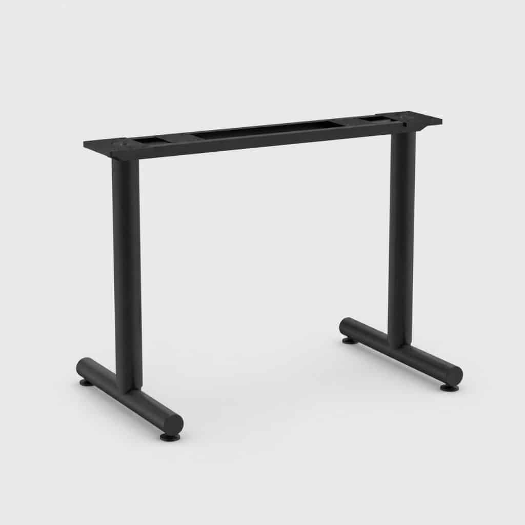 Piètement de table en T noir, structure métallique