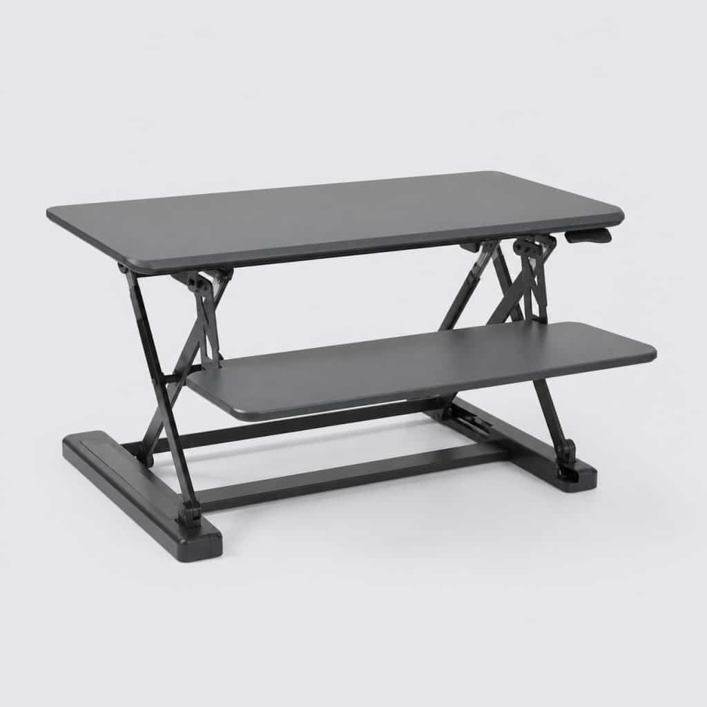Réhausseur de bureau assis-debout gris à deux étages