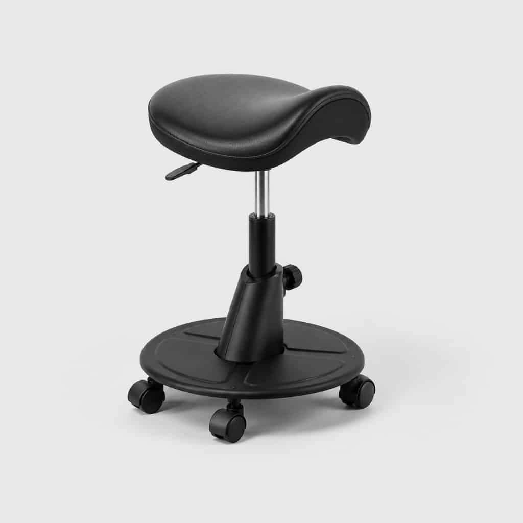 Tabouret ergonomique assis-debout, base inclinable