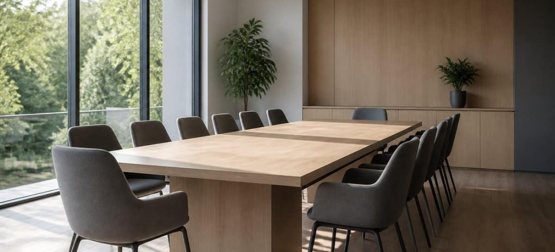 Aménager une salle de réunion : table, capacité et passage de câbles